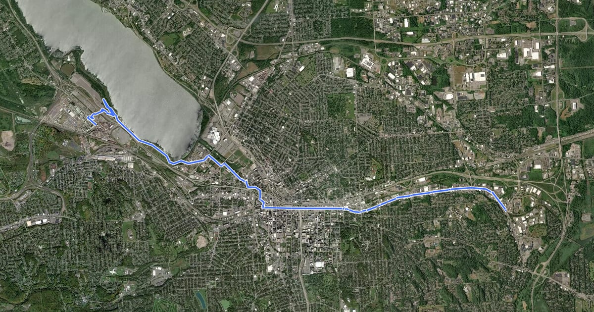 Маршрут ECT - Erie Canalway Trail - 2 Fairgrounds to DeWitt - Cycling на спутниковом снимке