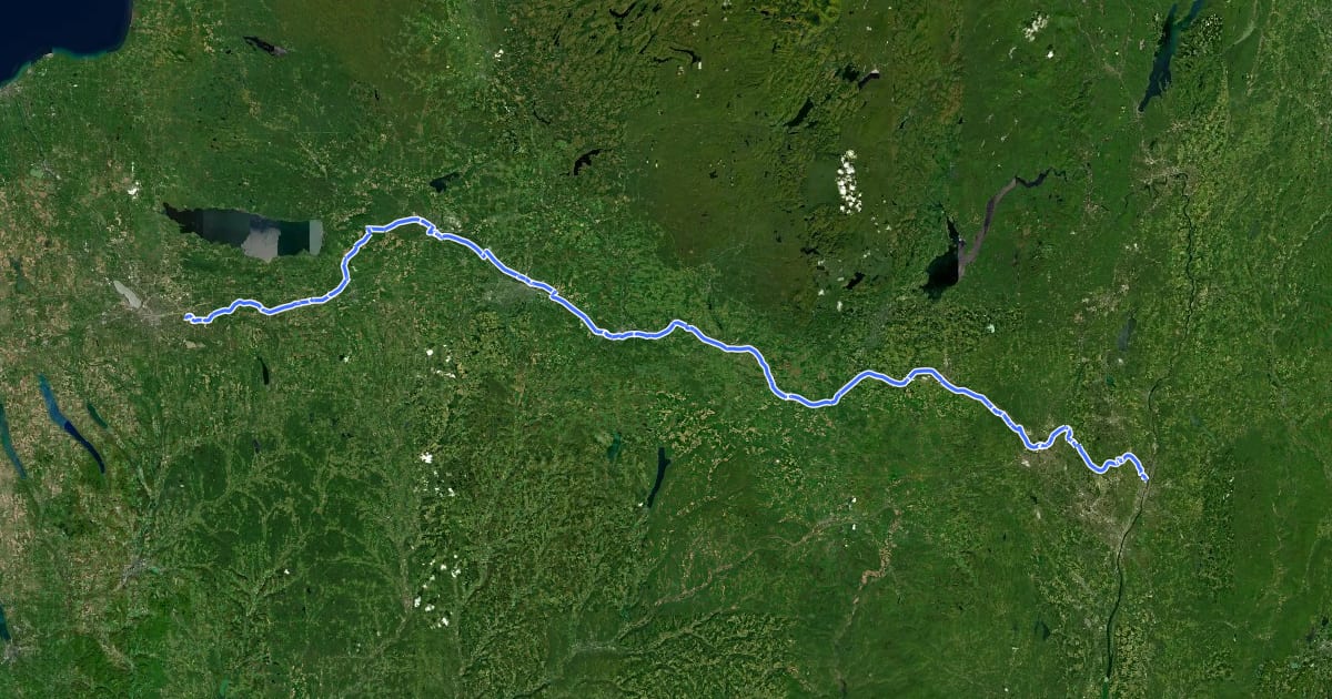 Маршрут ECT - Erie Canalway Trail - 3 DeWitt to Green Island на спутниковом снимке
