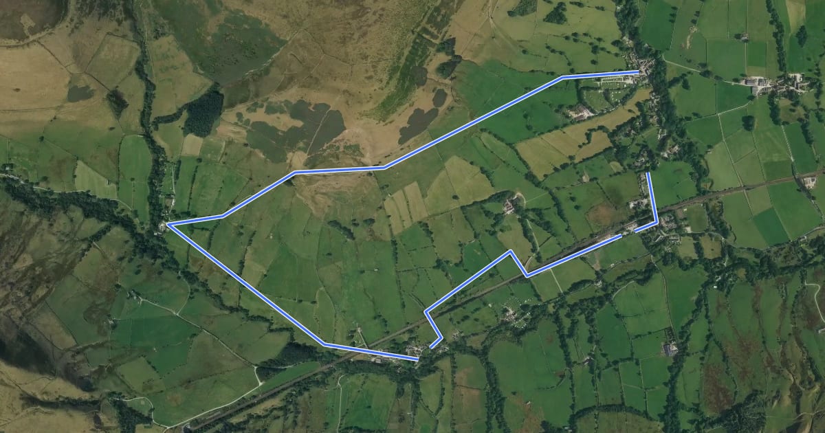 Маршрут Edale Circular Walk, High Peak на спутниковом снимке