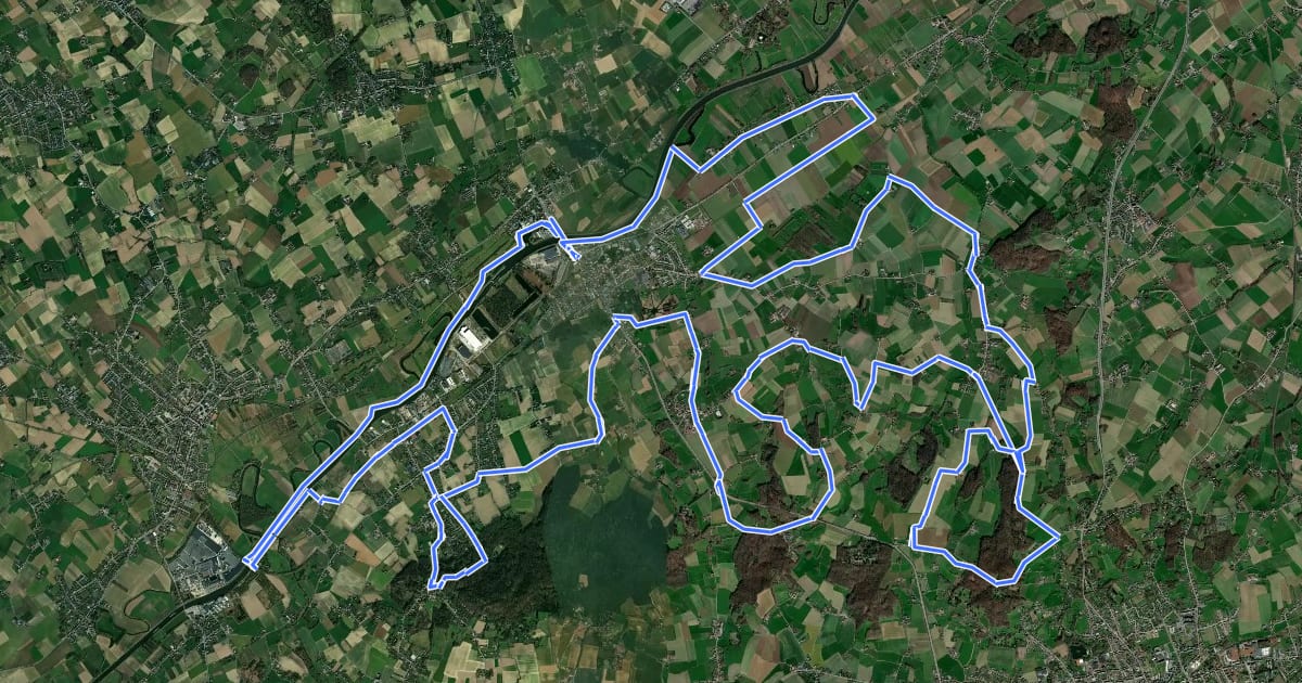 Маршрут Eddy Merckx fietsroute на спутниковом снимке