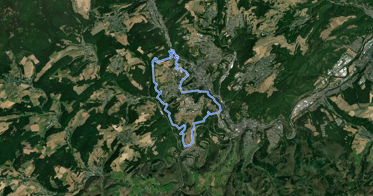 Маршрут Edelsteinschleiferweg на спутниковом снимке
