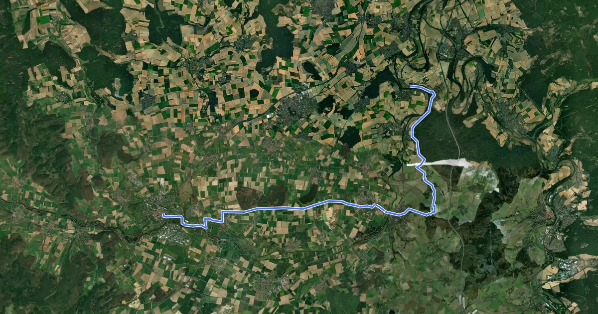 Маршрут Ederhöhenweg Etappe 10 на спутниковом снимке