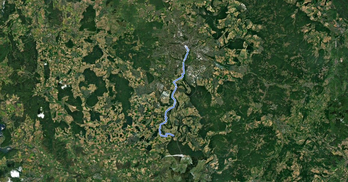 Маршрут Ederhöhenweg Etappe 11 на спутниковом снимке