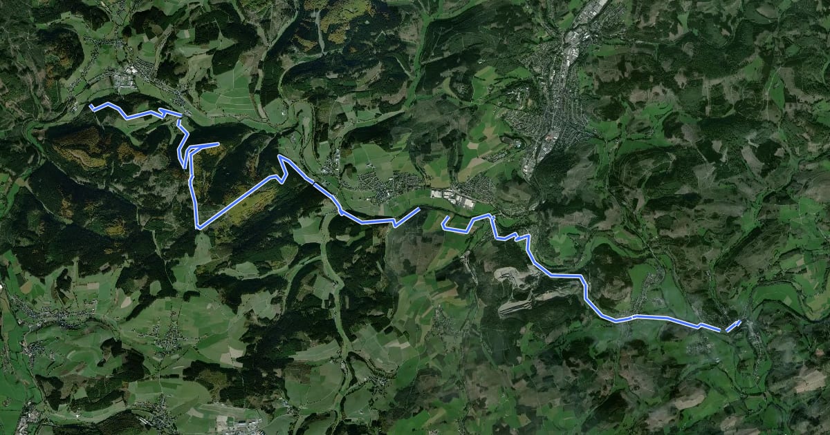 Маршрут Ederhöhenweg Etappe 2 на спутниковом снимке