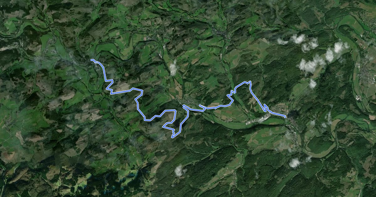 Маршрут Ederhöhenweg Etappe 3 на спутниковом снимке