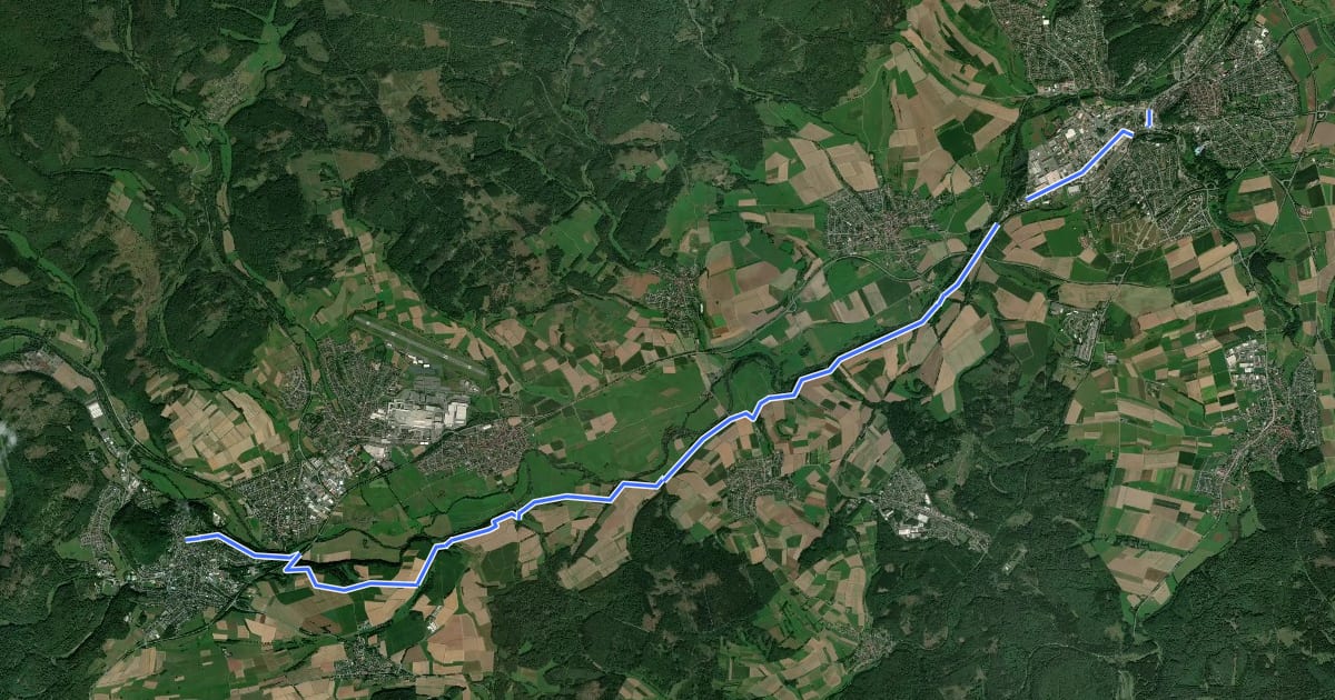 Маршрут Ederhöhenweg Etappe 5 на спутниковом снимке