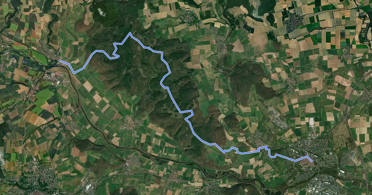 Маршрут Ederhöhenweg Etappe 9 на спутниковом снимке