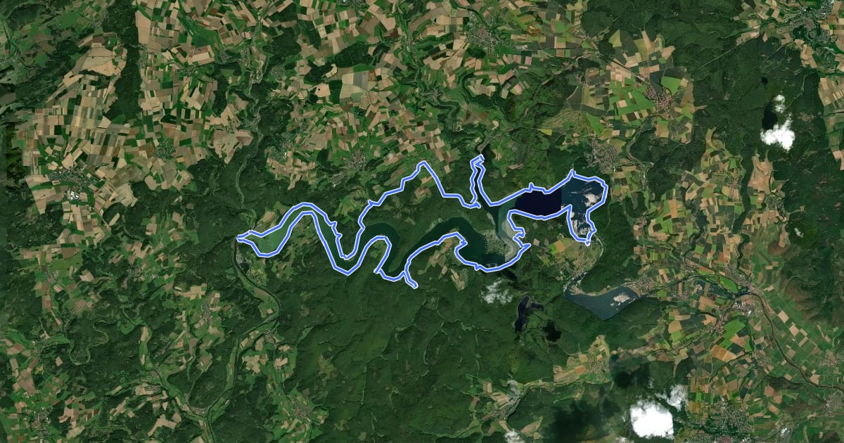 Маршрут Edersee-Radrundweg на спутниковом снимке