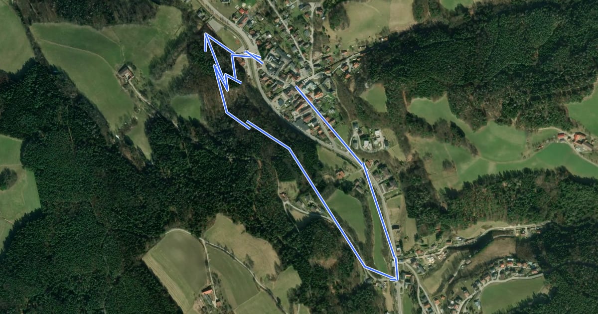 Маршрут Edlitz - Ortsmitte - FF - Plaudermarkt - Königsberger Straße - Ortsmitte на спутниковом снимке