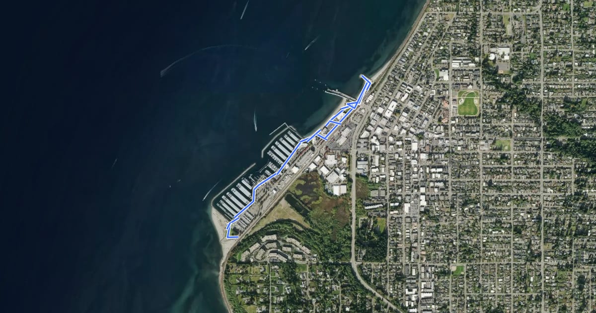 Маршрут Edmonds Marine Walkway на спутниковом снимке