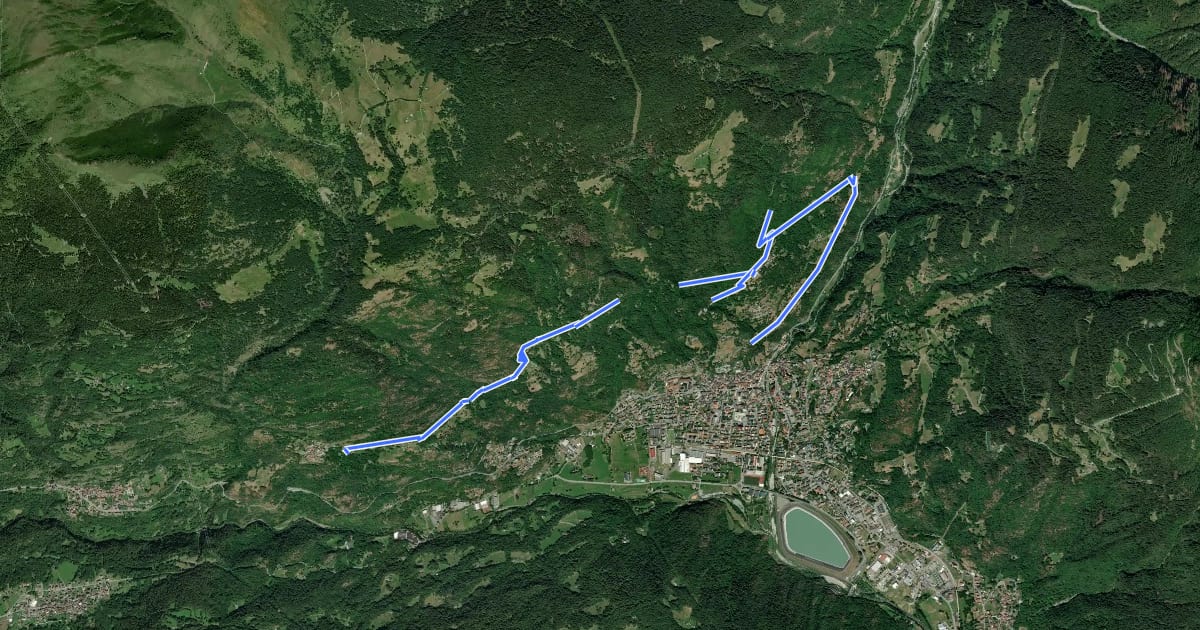 Маршрут Edolo Trekking - Ciclopedonale della Costa на спутниковом снимке