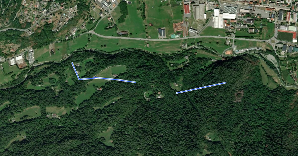 Маршрут Edolo Trekking - Pedonale del Bosco Littorio на спутниковом снимке