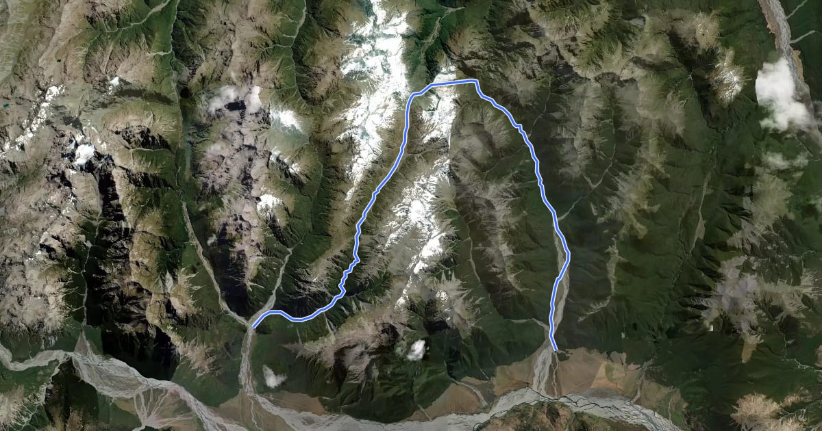 Маршрут Edwards - Hawdon Route на спутниковом снимке