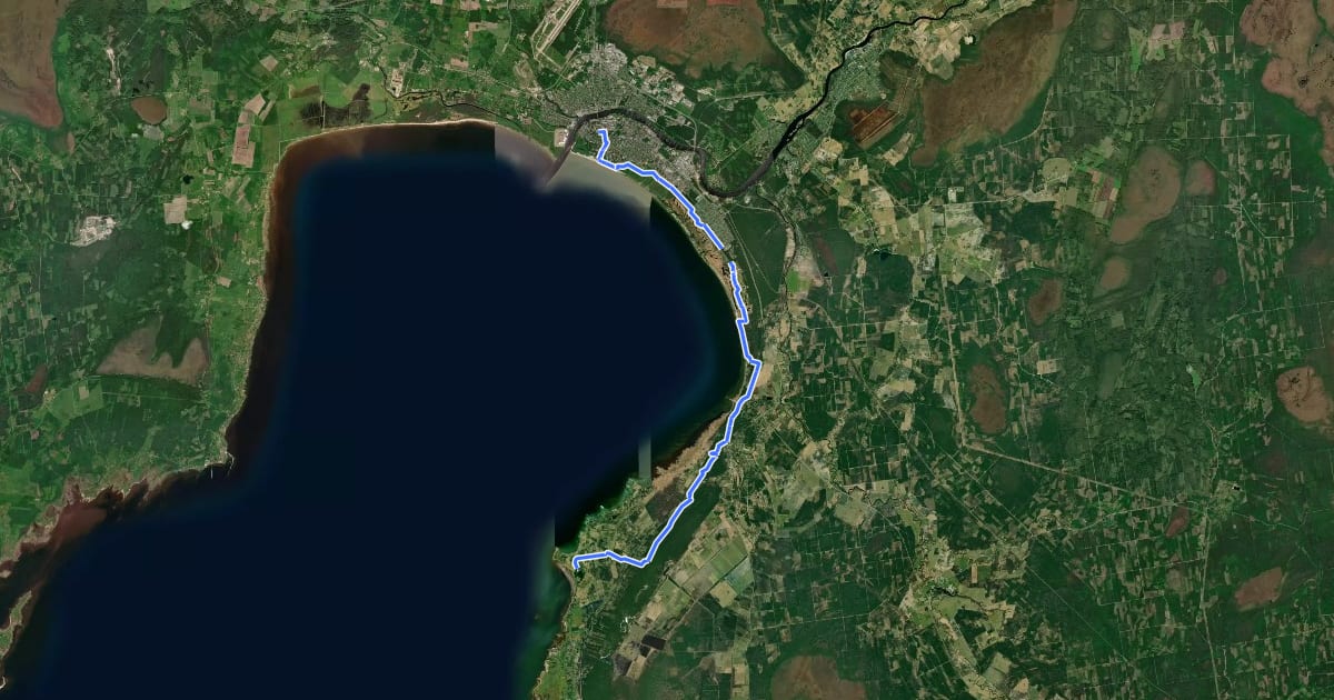 Маршрут Eesti Jaakobitee Day 8: Pärnu – Tahkuranna на спутниковом снимке