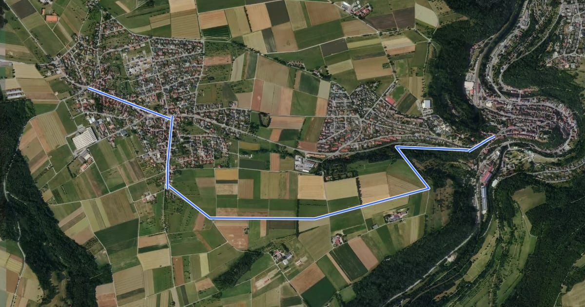 Маршрут Effringen Hauptstraße - Wildberg Marktstraße на спутниковом снимке