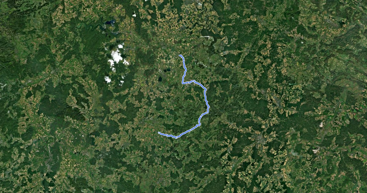Маршрут Efzetal-Radweg R17 на спутниковом снимке