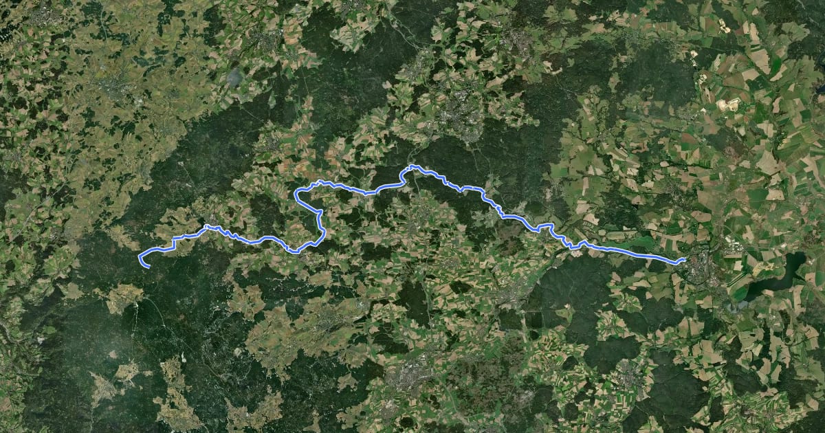 Маршрут Eger-Radweg на спутниковом снимке