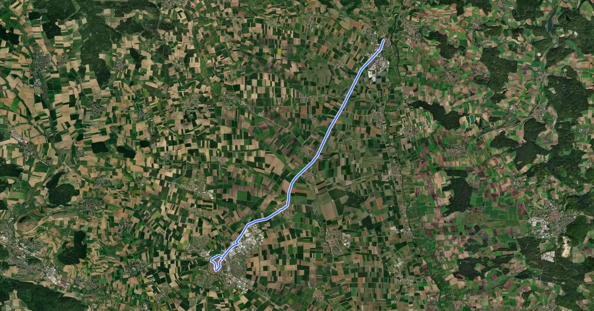 Маршрут Eger-Wörnitz на спутниковом снимке
