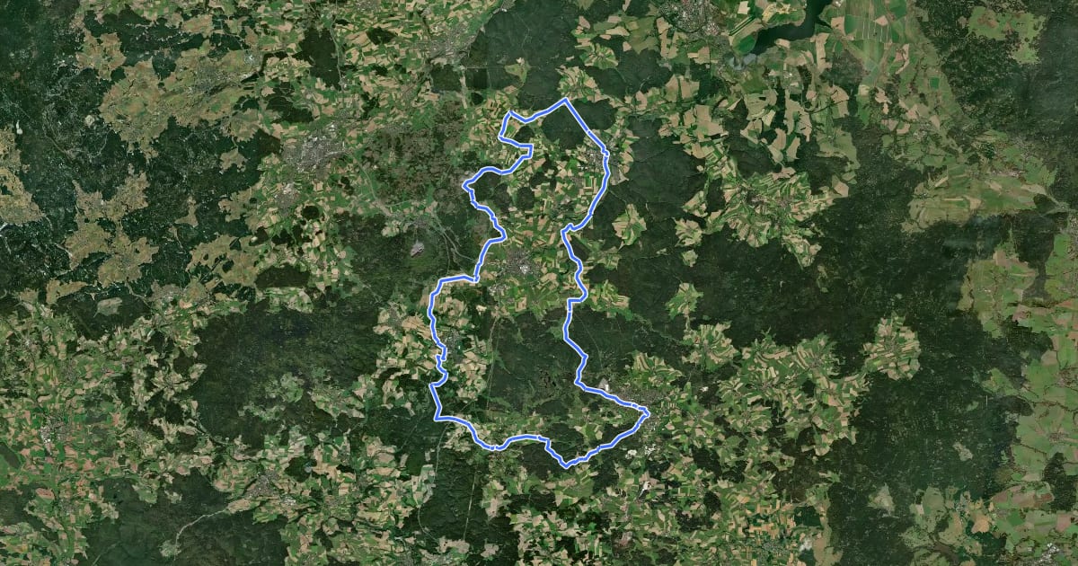 Маршрут Egergraben-Radweg на спутниковом снимке