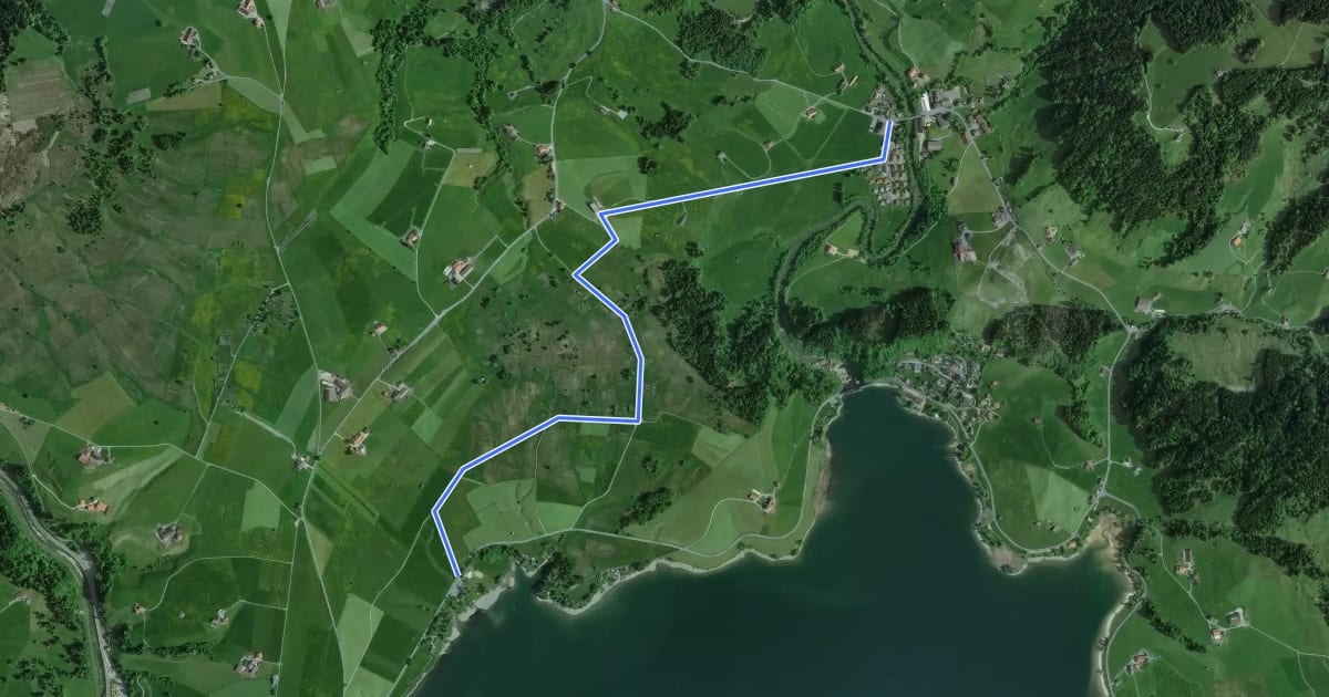 Маршрут Egg - Strandbad Einsiedeln на спутниковом снимке