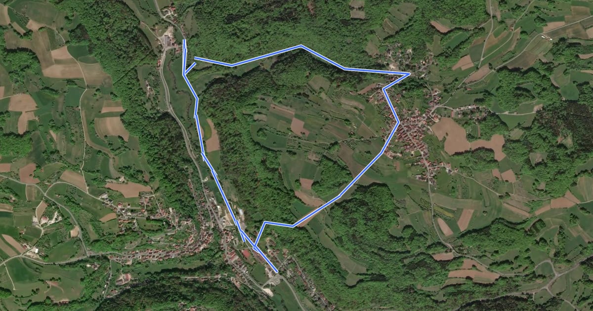 Маршрут Egloffstein Rundweg "Alter Kirchweg" на спутниковом снимке