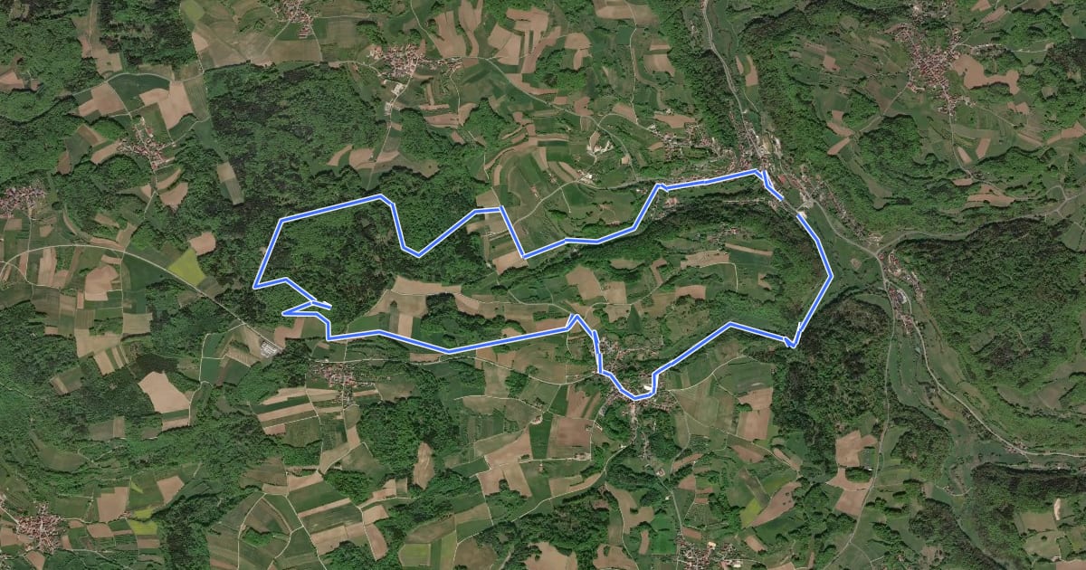 Маршрут Egloffstein Rundweg Schlossßbergrunde на спутниковом снимке