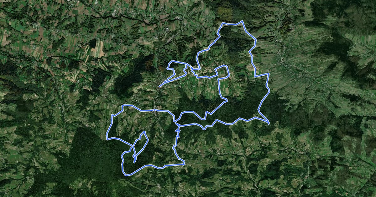 Маршрут Żegocina MTB Challenge на спутниковом снимке