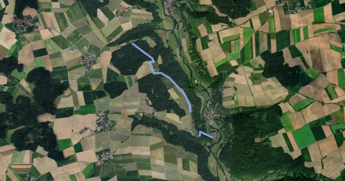 Маршрут ehem. HW 4 (Würzburg - Ellwangen) на спутниковом снимке