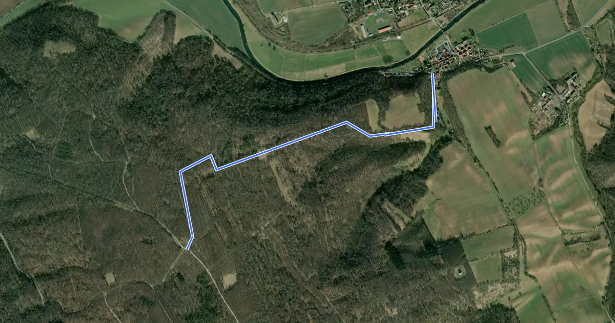 Маршрут ehem. Orlas-Biberbach Wanderweg на спутниковом снимке