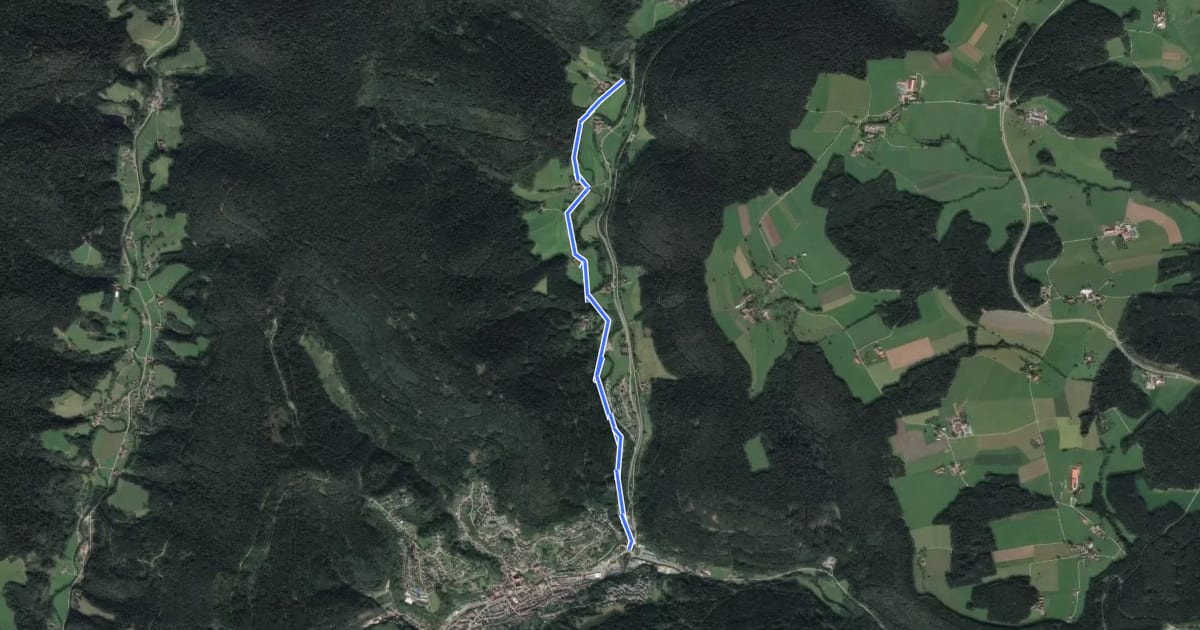 Маршрут Ehlenbogen Gabrielenweiher - Alpirsbach Farbmühle B 294 на спутниковом снимке