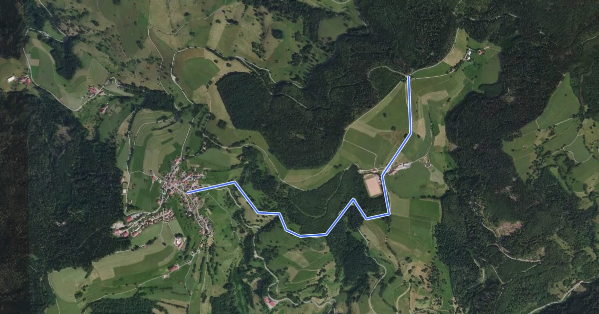 Маршрут Ehrsberg Dorfmitte - Waldmatter Kreuz на спутниковом снимке