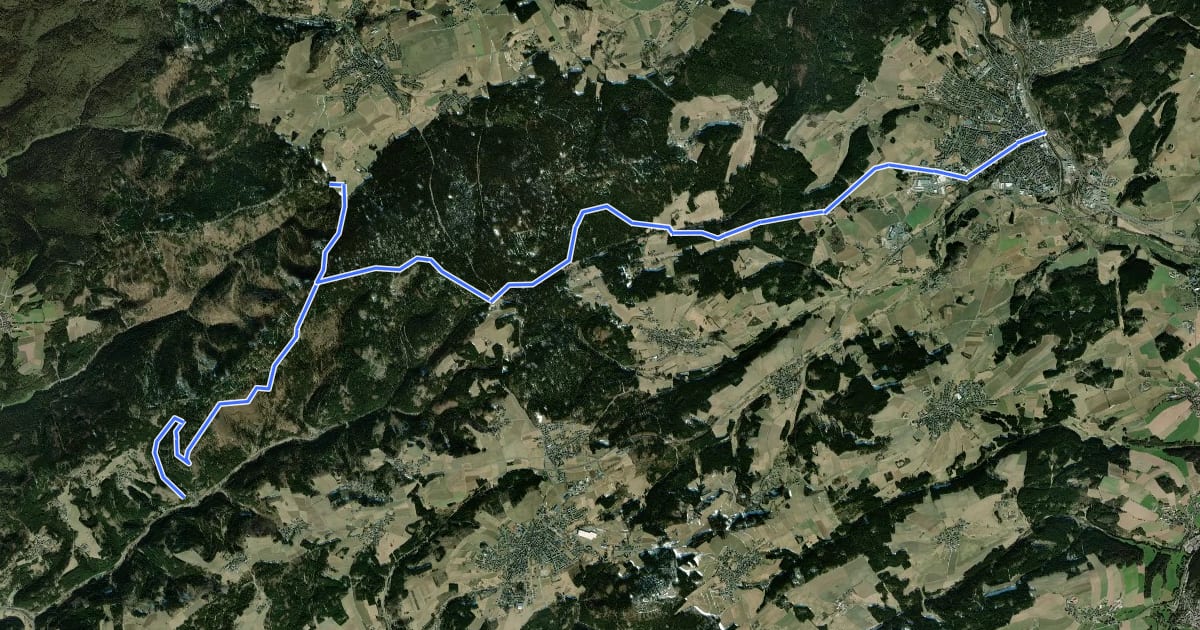 Маршрут Eibenweg на спутниковом снимке