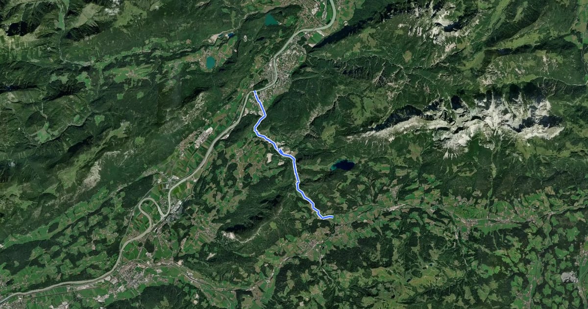 Маршрут Eiberg Radweg на спутниковом снимке