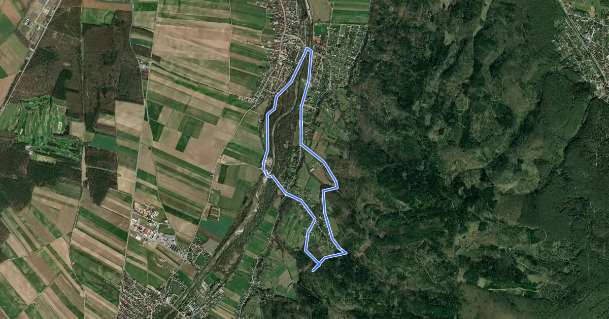 Маршрут Eichbüchler Rundweg на спутниковом снимке