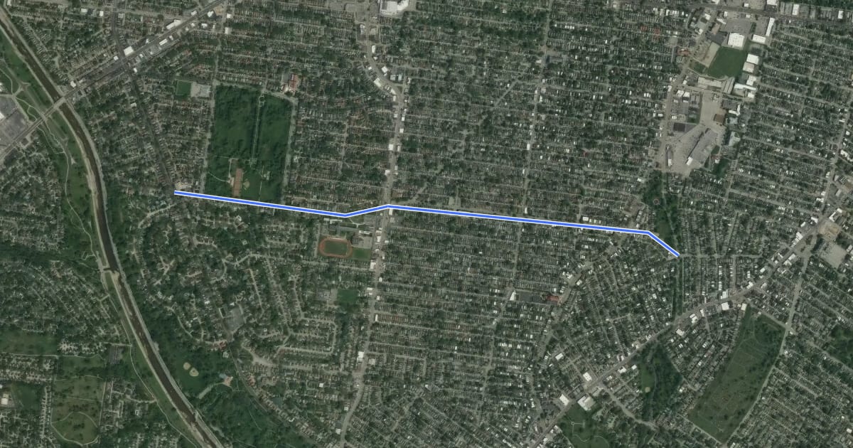 Маршрут Eichelberger Street на спутниковом снимке