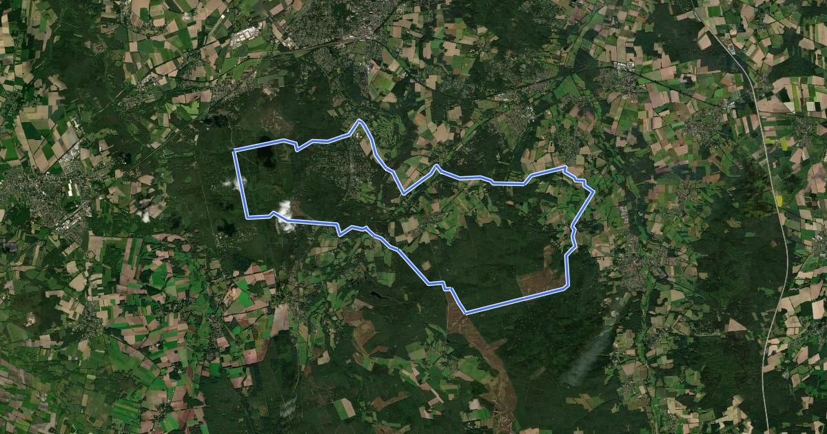 Маршрут Eichenroute Reitweg на спутниковом снимке