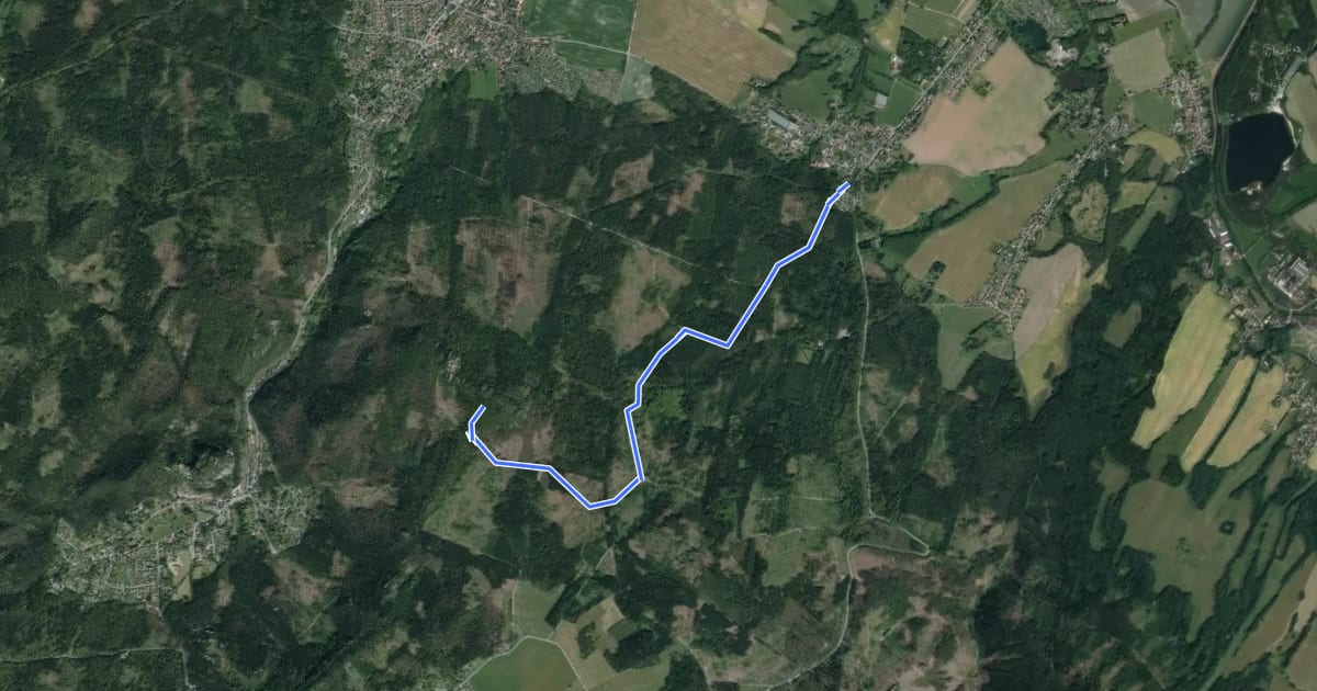 Маршрут Eichgraben - Zigeunerberg (grüner Punkt) на спутниковом снимке