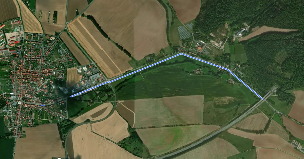Маршрут Eichsfeld-Wanderweg Abzweig Breitenworbis на спутниковом снимке