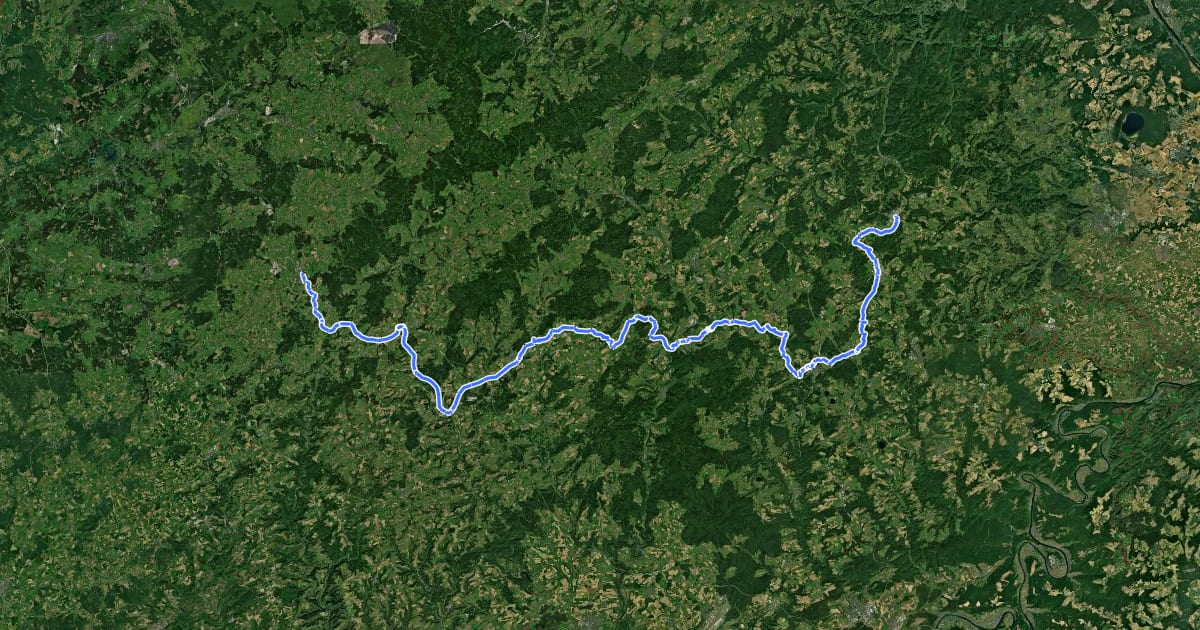 Маршрут Eifel-Ardennen-Radweg на спутниковом снимке