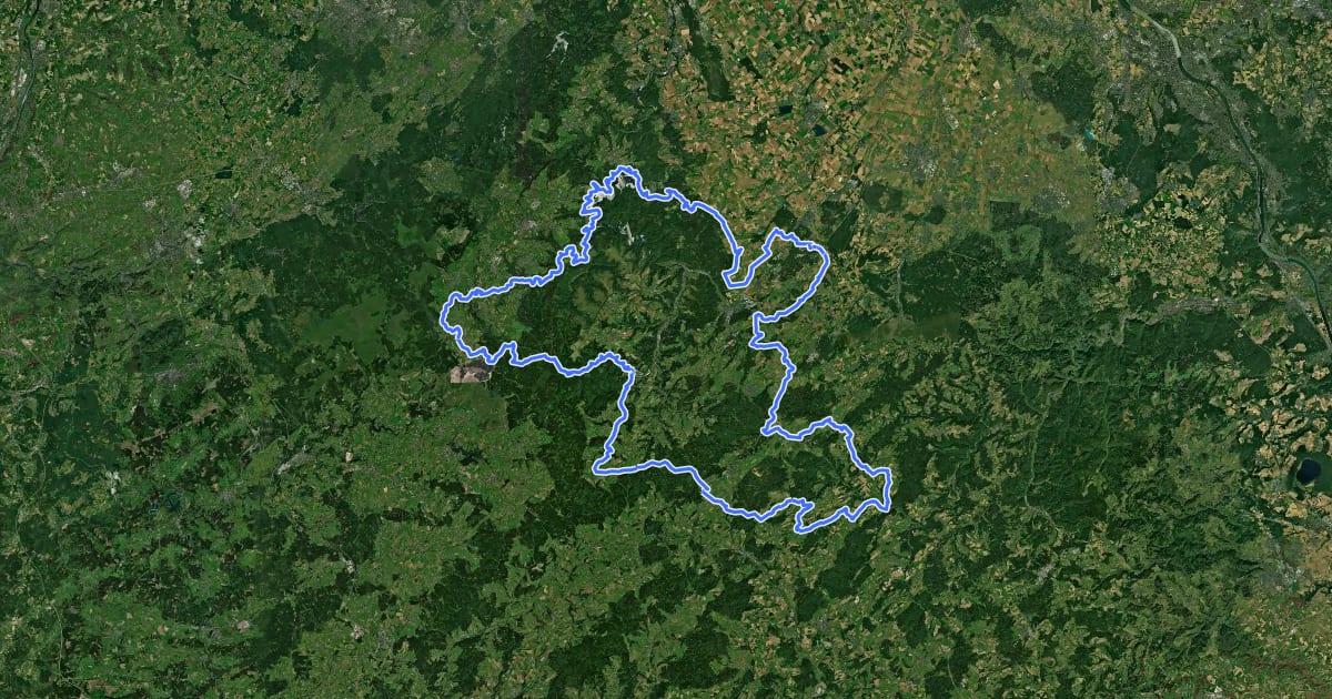 Маршрут Eifel-Höhen-Route на спутниковом снимке