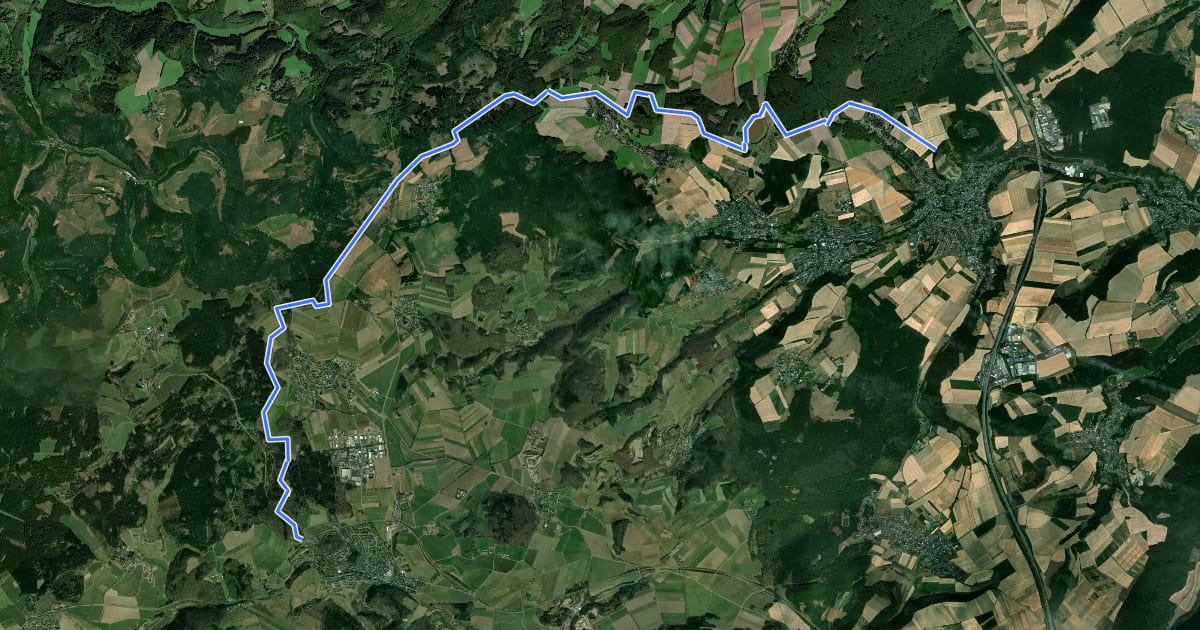 Маршрут Eifelleiter Etappe 2 Niederzissen - Spessart/Kempenich на спутниковом снимке