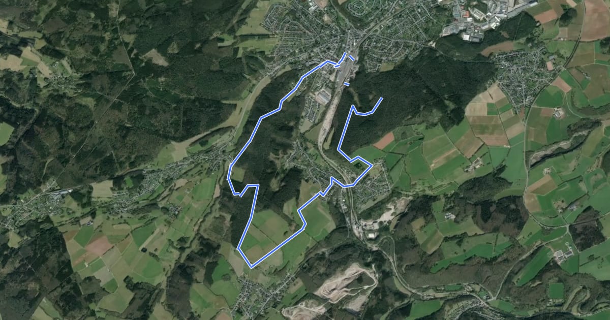 Маршрут EifelSchleife Kuttenbachtal на спутниковом снимке