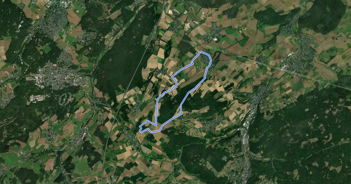 Маршрут EifelSchleife Stockertblick und Herkelstein на спутниковом снимке