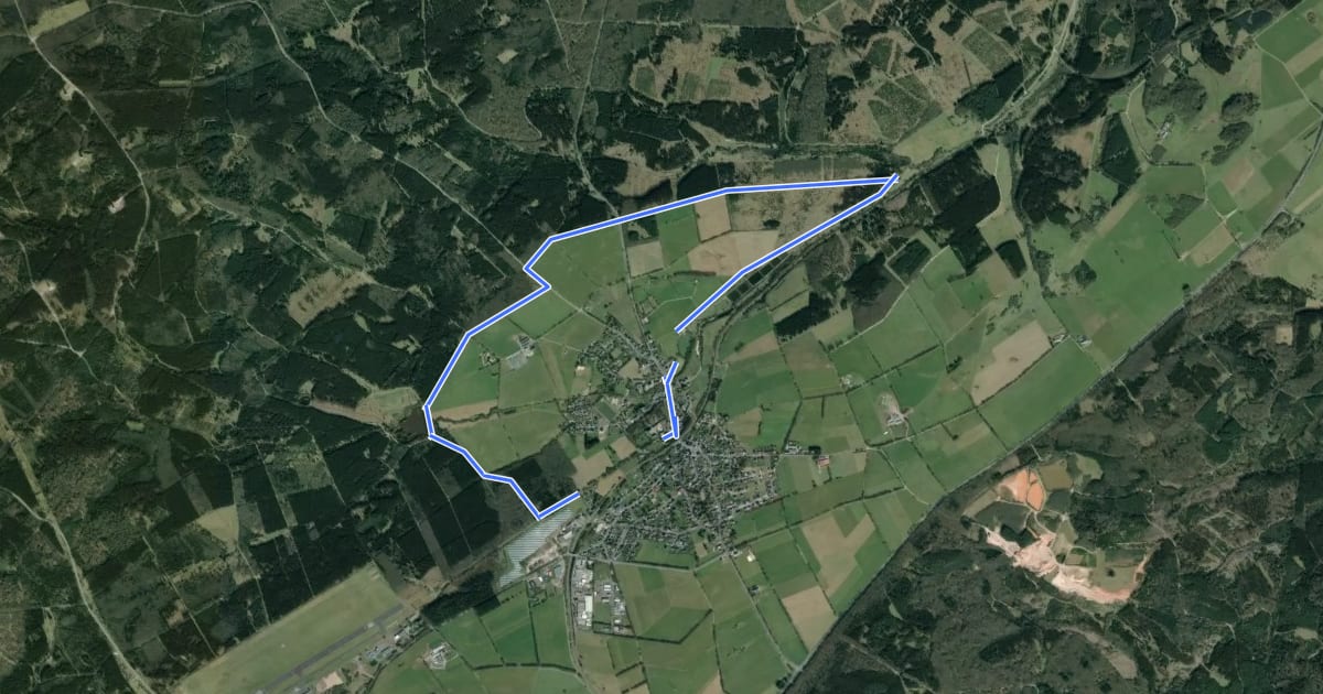 Маршрут EifelSchleife Urftweiher на спутниковом снимке