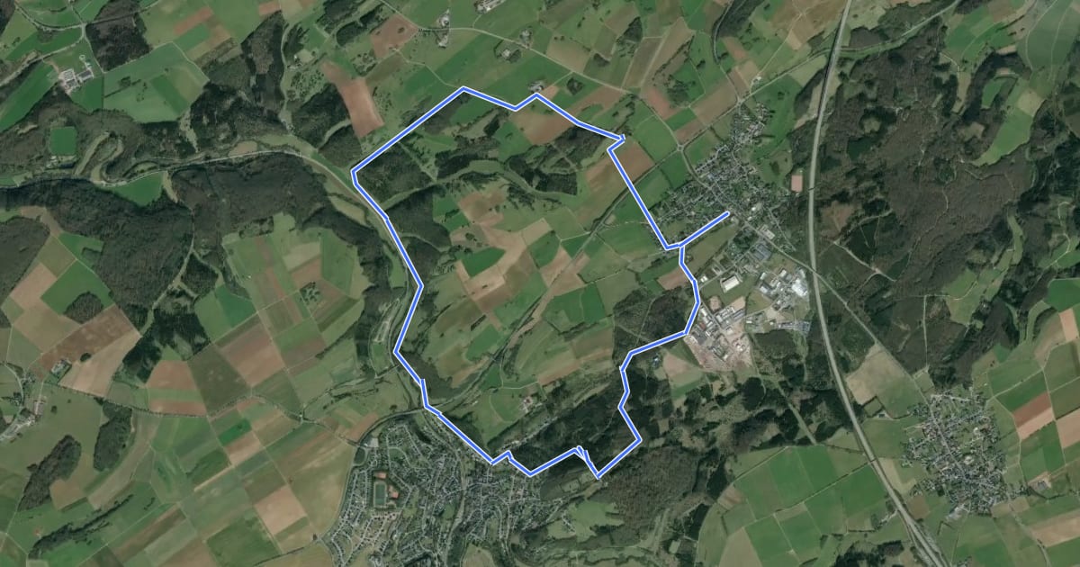 Маршрут EifelSchleife Wald, Wasser, Wiesen, Weiten на спутниковом снимке