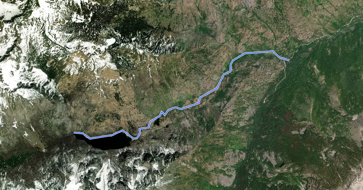 Маршрут Eightmile Lake Trail на спутниковом снимке