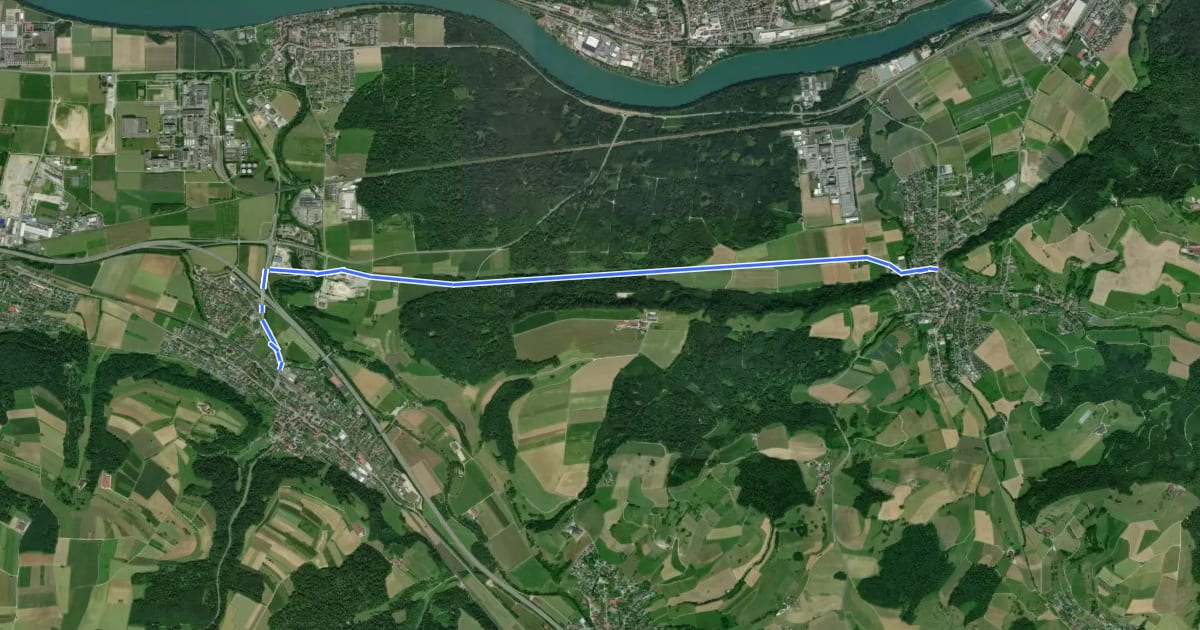 Маршрут Eiken-Laufenburg на спутниковом снимке
