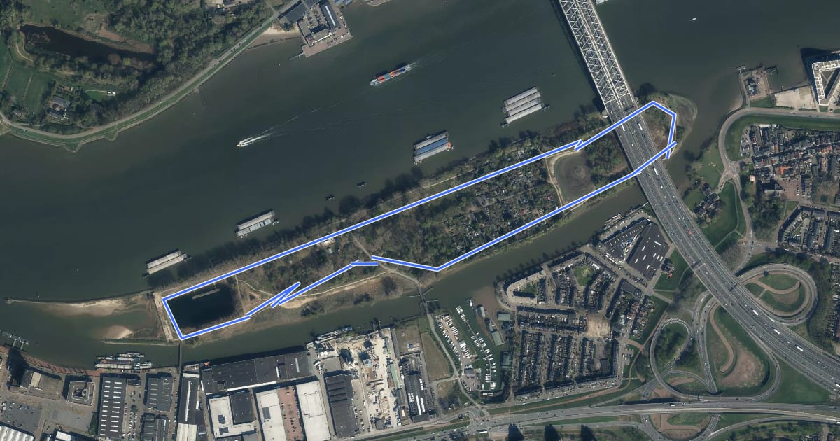 Маршрут Eiland van Brienenoordroute на спутниковом снимке
