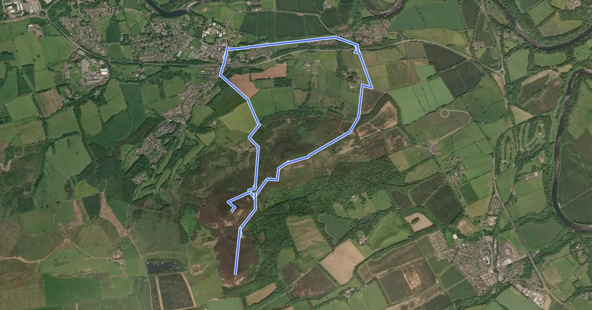 Маршрут Eildon Hills Trail на спутниковом снимке