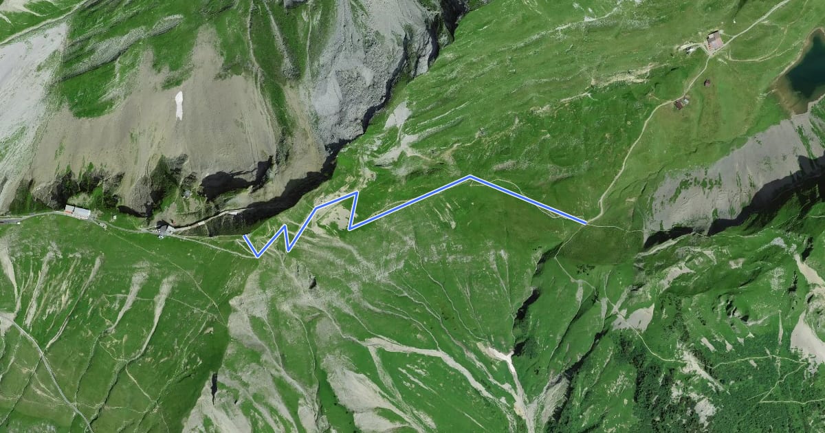 Маршрут Eiseesattel - Rothorn / Gipfel на спутниковом снимке